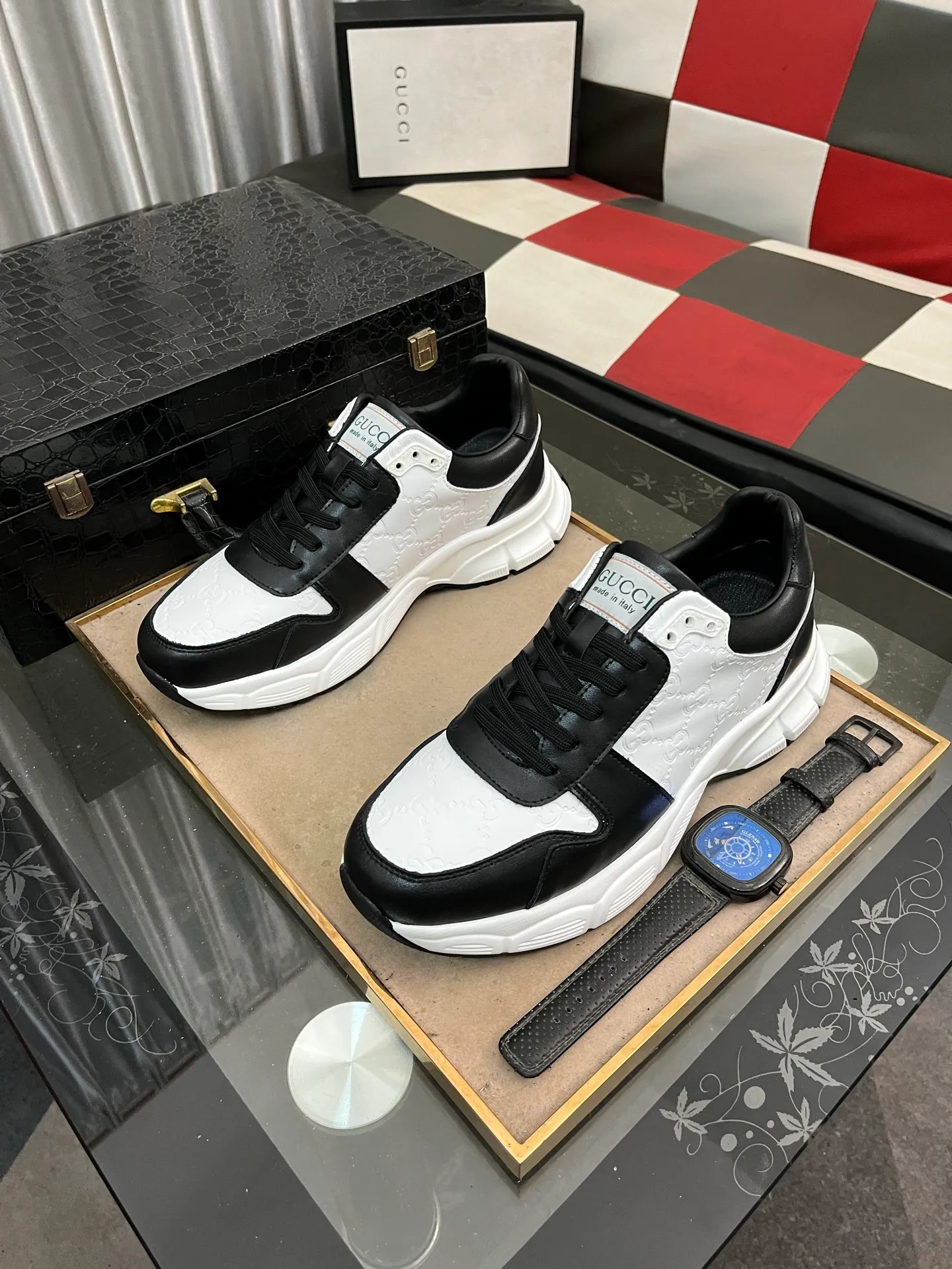 Men's shoes 💰440⌚️⌚️ (GUCCI-Gucci) luxury brand sports and casual shoes, imported original material, sheepskin lining, high-end and comfortable, original outsole is light and wear-resistant! Purely handmade, details determine quality! 38-443️⃣colors available
